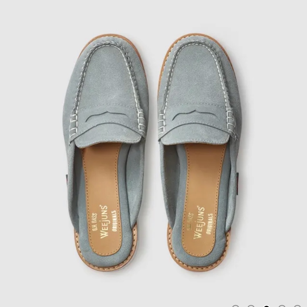 NWT WEEJUNS WYNN SUEDE EVA LIGHT BLUE LOAFER MULES - UNISEX - SIZE 13